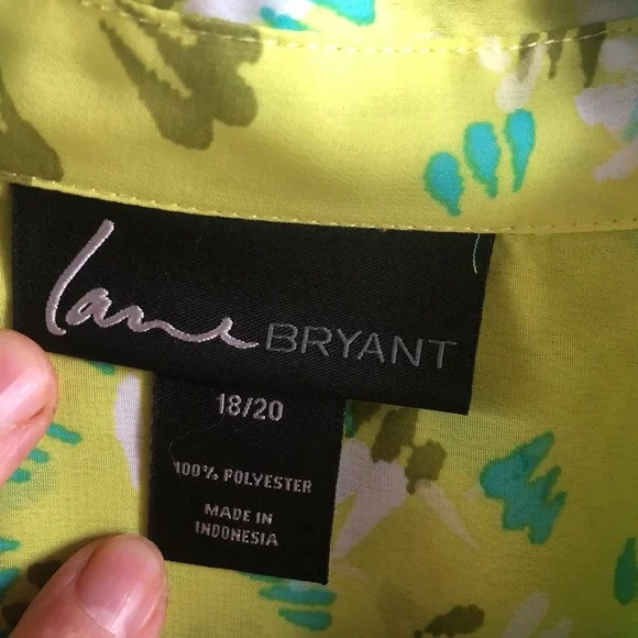 Lane Bryant Lime Green Sheer Blous - Picture 4 of 7